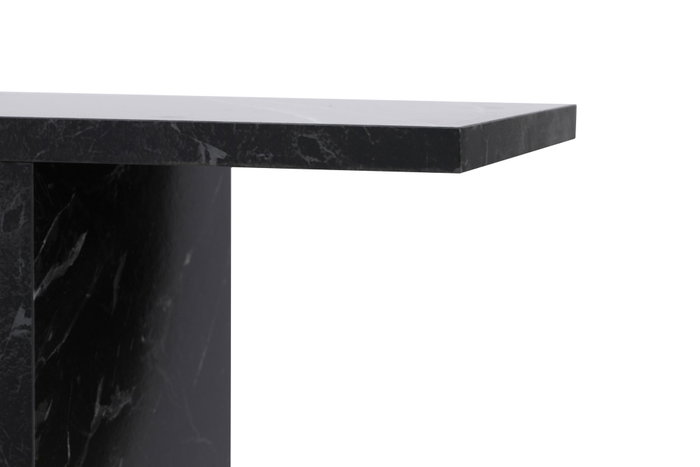 Hanah Home Mesa Auxiliar Life Negro Marble 60x60x20 cm Tablero Melamina Estante 27 cm